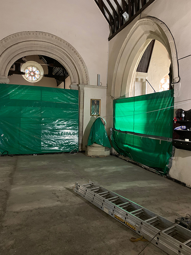St. Peter's Church interior work in progress